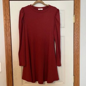 Long sleeve Sweater Dress - Burnt Orange